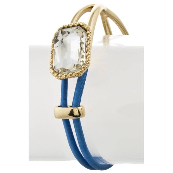 Womens Fashion Clear Stone String Bracelet - Blue