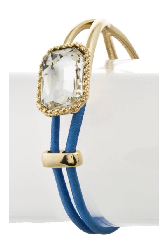Womens Fashion Clear Stone String Bracelet - Blue
