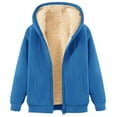 thumbnail image 1 of Womens Fashion Fleece Sherpa Lined Hooded Coat Winter Thicken Warm Jacket, 1 of 4