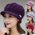 thumbnail image 1 of Womens Fashion Flower Knit Crochet Beanie Hat Winter Cotton Beret Cap, 1 of 8