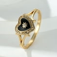 thumbnail image 1 of Womens Fashion Gothic Black Enamel Heart Drop Ring: Electroplated Copper Ring for Women, 1 of 8