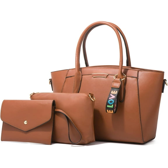 Womens Fashion Handbags Wallet Tote Bag Shoulder Bags Top Handle Satchel Purse Set 3pcs
