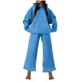 thumbnail image 1 of Womens Fashion Hoodie and Sweatpant Sets for Women Lounge Sports Jogging Outfits Fall Winter Loose Sweatsuits (M, Blue), 1 of 6