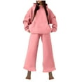 thumbnail image 1 of Womens Fashion Hoodie and Sweatpant Sets for Women Lounge Sports Jogging Outfits Fall Winter Loose Sweatsuits (XL, Pink), 1 of 6