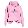 thumbnail image 1 of Womens Fashion Hoodies Sweatshirts Love Letter Cross Graphic Long Sleeve Pullover Hooded Shirt Tops, 1 of 4