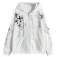 thumbnail image 1 of Womens Fashion Hoodies Zip Up Long Sleeve Cross Print Hooded Sweatshirt Casual Fall Jacket Winter Clothes, 1 of 2
