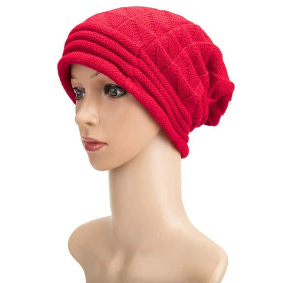 Womens Fashion Knit Baggy Beanie Hat Winter Warm Oversized Winter Soft Stretchy Knit Hat Stocking Cap Ski Slouchy Cap