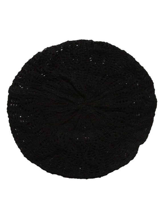 Womens Fashion Knitted Beret - Black