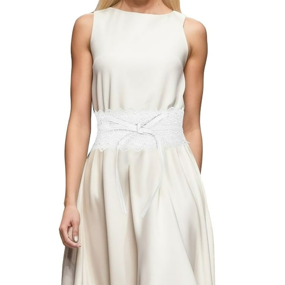 Womens Fashion Lace Dress Belt Hollow Out Belt Decorated Skinny Waist Belt