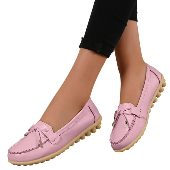 Womens Fashion Loafers Shoes Comfortable Faux Leather Work Shoes Cute Penny Loafer Slip On Flat Shoes