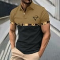 thumbnail image 1 of Otvok Men's T-Shirts Short Sleeve Casual Color Block Slim Fit Golf Shirts Turndown Collar Blouse, 1 of 5