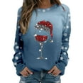 thumbnail image 1 of Womens Fashion Merry Christmas Print O Neck Sweatshirt Round Neck Fit Pullover Tops Casual Long Sleeve Workout Shirts Loose Blouse, 1 of 4