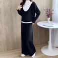 thumbnail image 1 of Womens Fashion New Fashion Casual Solid Color Knitted Set Casual Top and Pants Two-piece Set Sleek Casual Wear, 1 of 4