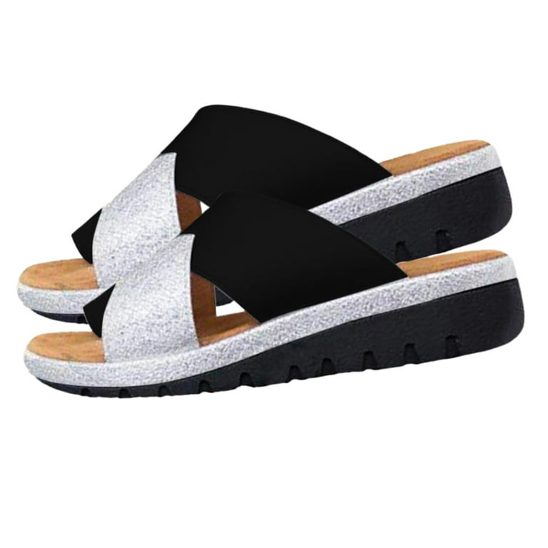 Womens Fashion Orthotic Slides Ladies Lightweight Athletic Yoga Mat Sandals  Slip Flat Sandals Ladies Soft Cushion Fashion Yoga Mat Slippers Plantar