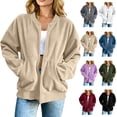 thumbnail image 1 of Womens Fashion Outerwear Oversized Corduroy Shacket Long Sleeve Lapel Button Crop Jacket with Pockets XL, 1 of 8