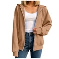 thumbnail image 1 of Womens Fashion Outerwear Zip Up Hoodie Jacket Casual Long Sleeve Drawstring Hooded Sweatshirt with Pockets XXXL, 1 of 7