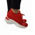 thumbnail image 1 of Womens Fashion Platform Trainers Ladies Sneakers Slip On Walking Gym Shoes Red 7.5, 1 of 3