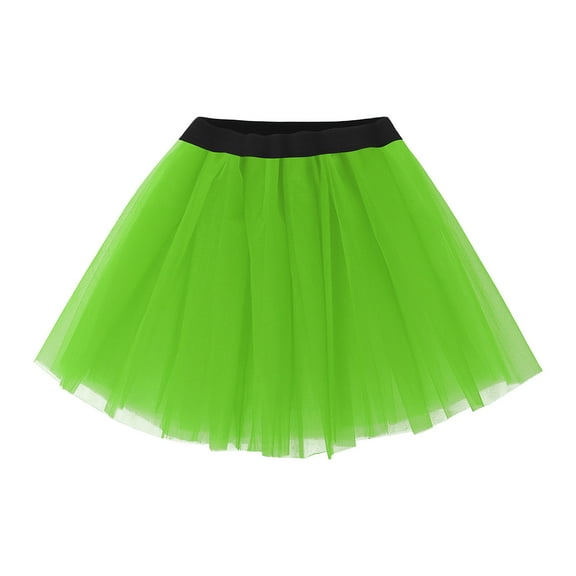 ZQUUVOU Womens Fashion Pleated Gauze Short Skirt Adult Dancing Skirt Gauze Dress Green
