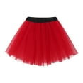 thumbnail image 1 of ZQUUVOU Womens Fashion Pleated Gauze Short Skirt Adult Dancing Skirt Gauze Dress Red, 1 of 4