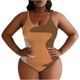 thumbnail image 1 of Womens Fashion Plus Size Print Conjoined Swimsuit Swimming Trunks Bikinis Tops Tankini Swimsuits Women Slimming Bathing Senior Front Loose Elasticity, 1 of 4