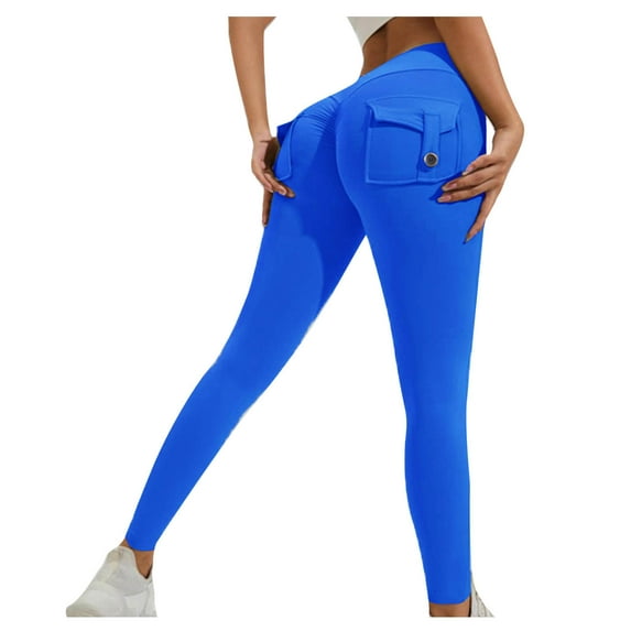 Womens' Fashion Plus Size Yogo Gym Pants Solid Color Pocket Hip Lift Fitness High Waist Elastic Exercise Yoga Pants Long Pants Clearance Under 10$!