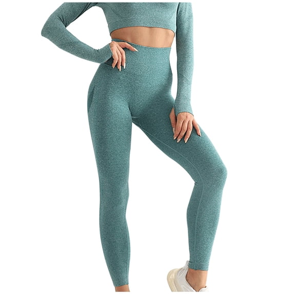 Womens' Fashion Plus Size Yogo Gym Pants Solid Color Seamless Hip Lifting Breathable Yoga Suit With Tight Fitting High Waisted Sports Bottom Fitness Pants Clearance Under 10$!