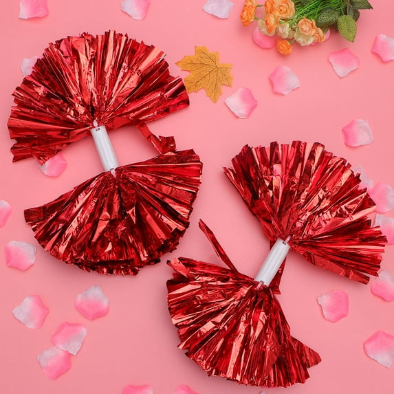 GAXIRE Cheerleading Accessories 4-Piece Red PET Plastic Set for Cheerleaders and Lightweight
