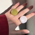 thumbnail image 1 of Resin Leaf Ring Set for Women Green Orange and Green White Individually Packed Two Pack Lightweight Shine Plus, 1 of 3