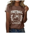 thumbnail image 1 of Womens Fashion Rugby Print Short Sleeve Crew Neck T Shirt Top, 1 of 4
