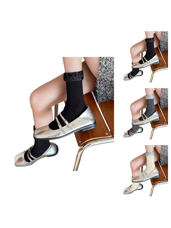 Womens Fashion Sequin Crew Socks Soft Comfortable Socks for Everyday Casual Street and School
