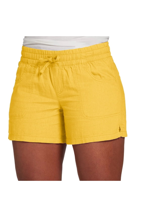 Womens Fashion Shorts Drawstring Cotton Beach Pocket Lightweight Comfy Stretch Short Elastic-Waist Inseam Running Gym Summer Classic Fit Shorts