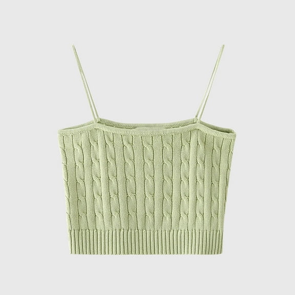 Womens Fashion Sleeveless Round-Neck Comfy Solid Casual Loose Camisole Tank Tops Green Plus Free Size