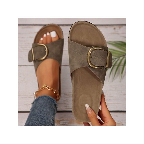 Womens Fashion Slip-On Sandals with Tassels and Straw Fabric - Perfect Summer Footwear for Women