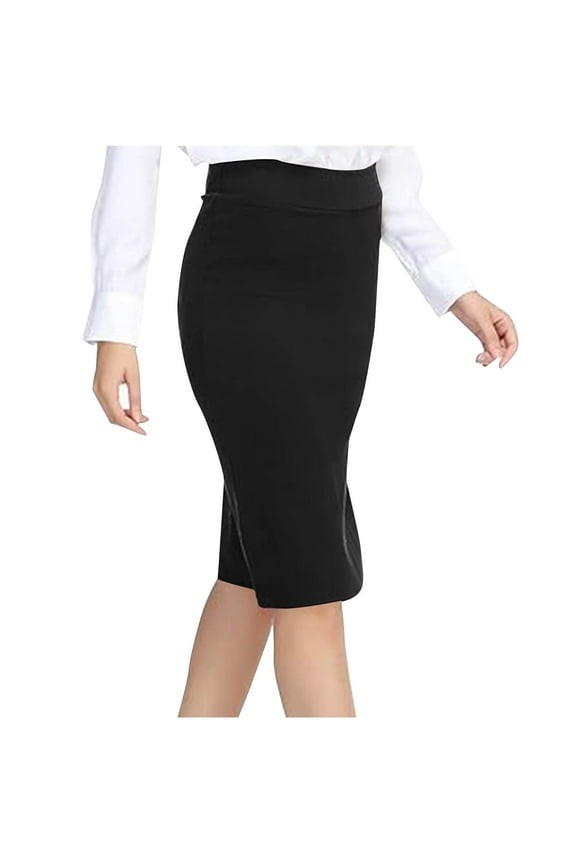 Womens Fashion Solid Color Medium High Waist Knitting Tight Fitting Short Skirt Business Casual Outfits A Line Skirt Casual Loose Elasticity