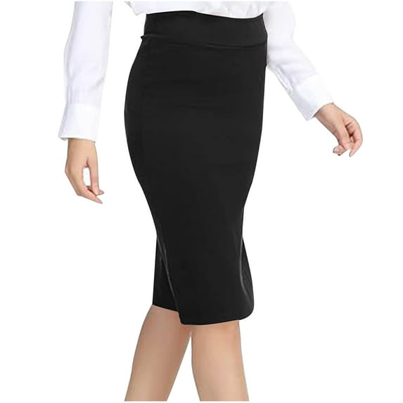 Womens Fashion Solid Color Medium High Waist Knitting Tight Fitting Short Skirt Business Casual Outfits A Line Skirt Casual Loose Elasticity