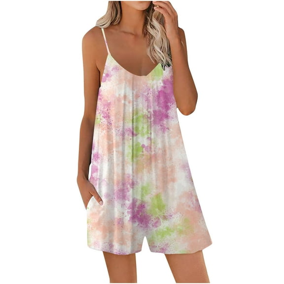 Womens Fashion Summer Casual Sleeveless Suspender Jumpsuit