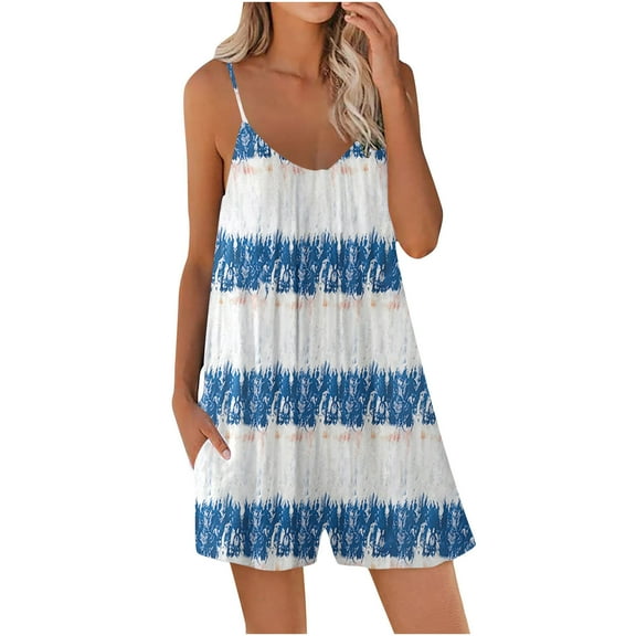 Womens Fashion Summer Casual Sleeveless Suspender Jumpsuit