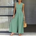 thumbnail image 1 of Womens Fashion Summer Solid Casual Sleeveless Suspender Long Jumpsuit, 1 of 9