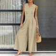 thumbnail image 1 of Womens Fashion Summer Solid Casual Sleeveless Suspender Long Jumpsuit, 1 of 9