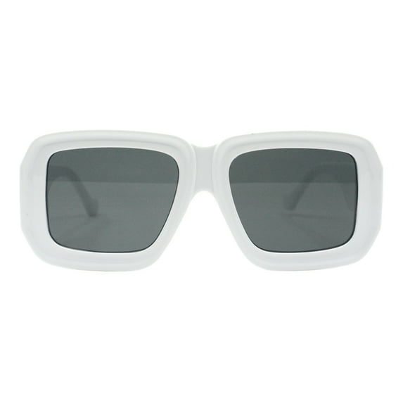 Womens Fashion Sunglasses Bold Beveled Square Shades UV 400 White
