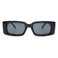 thumbnail image 1 of Womens Fashion Sunglasses Rectangular Ridged Frame UV 400 Black, Black, 1 of 4