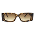 thumbnail image 1 of Womens Fashion Sunglasses Rectangular Ridged Frame UV 400 Tortoise, Brown, 1 of 4