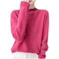 thumbnail image 1 of Womens' Fashion Sweaters Casual Loose Solid Color Base Knitted Crew Neck Fall/Winter Oversized Sweater S-2XL, 1 of 4