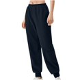 thumbnail image 1 of Womens Fashion Sweatpants Solid Color Sports Loose Casual Oversize Navy Sweatpants Pants Long Pants (S), 1 of 8
