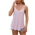 thumbnail image 1 of Womens Fashion Tank Tops Eyelet Embroidery Sleeveless Camisole Scoop Neck Loose Casual 2025 Summer Clothes Flowy Shirts Pink XXL, 1 of 4
