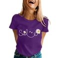 thumbnail image 1 of Womens Fashion Tees Tops Letter Daisy Flower Print Short Sleeve Summer Y2k Clothes, 1 of 5