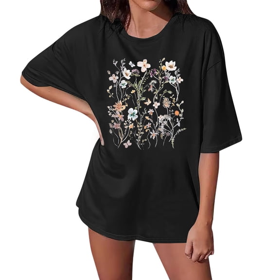 Womens Fashion Tees Tops Oversized Vintage Loose Short Sleeve Basic Slim Undershirts
