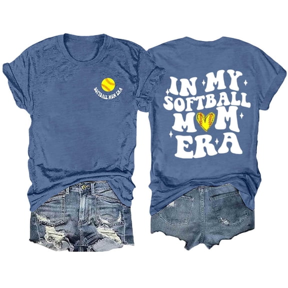 Womens Fashion Tees Tops Printed Round Neck Solid Color Short Sleeved Y2k Clothes