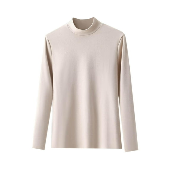 Womens Fashion Tops Casual Casual Round Neck Internal Construction Solid Color Long Sleeve Crew-neck Khaki Business Dressy Work Blouses L-3XL