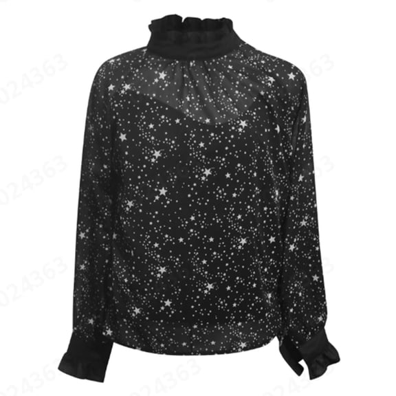 Womens Fashion Tops Star Print Long Sleeve Turtleneck T-Shirts Fall Winter Blouses Casual Basic Clothing